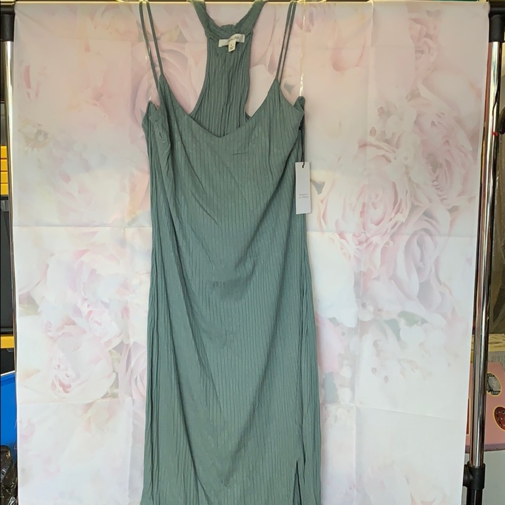 Olive Green Mini Dress with Chocker